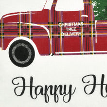 Load image into Gallery viewer, Holiday Truck Plaid Embroidery Script Decorative Pillow Cover
