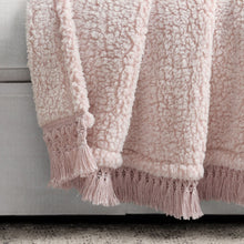 Load image into Gallery viewer, Sherpa Tassel Fringe Throw
