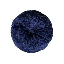 Load image into Gallery viewer, Star Embroidery Crushed Velvet Round Throw Pillow
