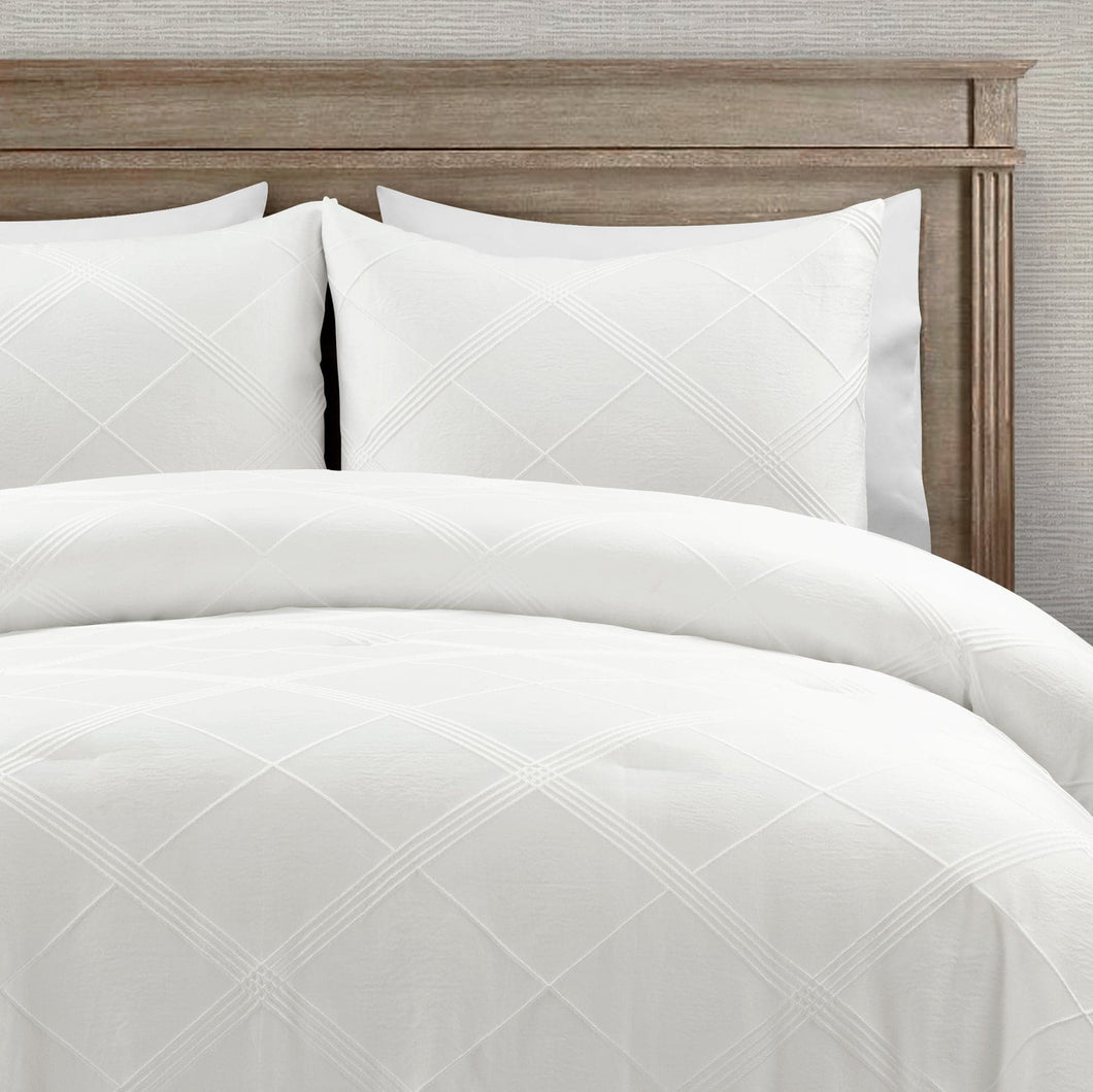 Diamond Geo Jacquard 3 Piece Comforter Set