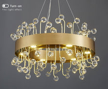 Load image into Gallery viewer, MIRODEMI® Gold Round Colorful Crystal Chandelier for Living room, Kitchen
