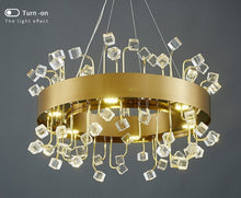 Cargar imagen en el visor de la galería, MIRODEMI® Gold Round Colorful Crystal Chandelier for Living room, Kitchen
