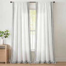 Load image into Gallery viewer, Olivia Ric Rac Embroidery Border Window Curtain Panel
