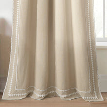 Load image into Gallery viewer, Olivia Ric Rac Embroidery Border Window Curtain Panel
