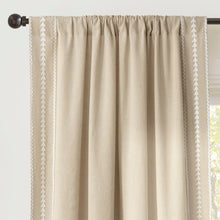 Load image into Gallery viewer, Olivia Ric Rac Embroidery Border Window Curtain Panel
