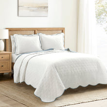 Load image into Gallery viewer, Coastal Chic Scalloped Edge Reversible Quilt 3 Piece Set
