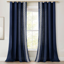 Load image into Gallery viewer, Luxury Modern Square Embroidery Border Window Curtain Panel
