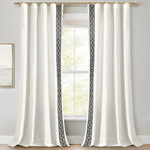 Load image into Gallery viewer, Luxury Modern Square Embroidery Border Window Curtain Panel
