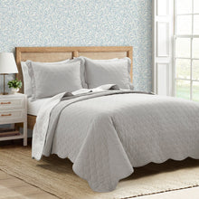 Load image into Gallery viewer, Coastal Chic Scalloped Edge Reversible Quilt 3 Piece Set
