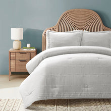 Load image into Gallery viewer, Clipped Stripe Jacquard 3 Piece Comforter Set
