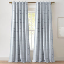 Cargar imagen en el visor de la galería, Boho Stripe Clip Jacquard Window Curtain Panel Set
