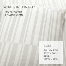 Cargar imagen en el visor de la galería, Sawyer Modern Broken Stripe Duvet Cover 3 Piece Set
