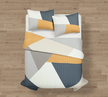 Load image into Gallery viewer, Modern Color Block Quilt 3 Piece Set
