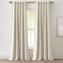 Cargar imagen en el visor de la galería, Boho Stripe Clip Jacquard Window Curtain Panel Set
