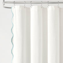 Load image into Gallery viewer, Coastal Chic Scalloped Edge Shower Curtain
