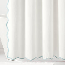 Load image into Gallery viewer, Coastal Chic Scalloped Edge Shower Curtain
