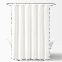 Load image into Gallery viewer, Coastal Chic Scalloped Edge Shower Curtain
