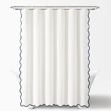 Load image into Gallery viewer, Coastal Chic Scalloped Edge Shower Curtain
