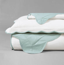 Load image into Gallery viewer, Coastal Chic Scalloped Edge 100% Cotton Reversible Duvet Cover Set
