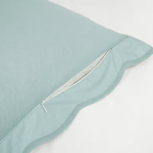 Load image into Gallery viewer, Coastal Chic Scalloped Edge 100% Cotton Reversible Duvet Cover Set
