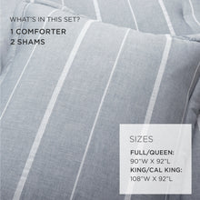 Load image into Gallery viewer, Classic Farmhouse Chalk Stripe 3 Piece Comforter Set
