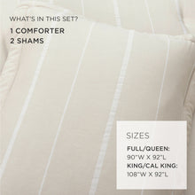 Load image into Gallery viewer, Classic Farmhouse Chalk Stripe 3 Piece Comforter Set
