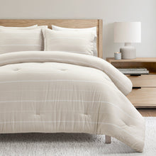 Cargar imagen en el visor de la galería, Classic Farmhouse Chalk Stripe 3 Piece Comforter Set
