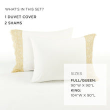 Load image into Gallery viewer, Scalloped Lace Cotton Duvet Cover 3 Piece Set
