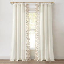 Load image into Gallery viewer, Scalloped Edge Lace Border Window Curtain Panel
