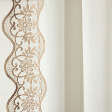 Load image into Gallery viewer, Scalloped Edge Lace Border Window Curtain Panel
