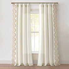 Load image into Gallery viewer, Scalloped Edge Lace Border Window Curtain Panel
