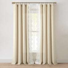 Load image into Gallery viewer, Scalloped Edge Lace Border Window Curtain Panel
