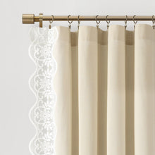 Load image into Gallery viewer, Scalloped Edge Lace Border Window Curtain Panel
