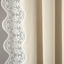 Load image into Gallery viewer, Scalloped Edge Lace Border Window Curtain Panel
