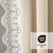 Load image into Gallery viewer, Scalloped Edge Lace Border Window Curtain Panel
