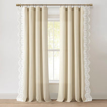 Load image into Gallery viewer, Scalloped Edge Lace Border Window Curtain Panel
