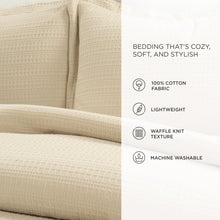 Cargar imagen en el visor de la galería, Haniya Solid Waffle Woven Cotton Textured Comforter Set
