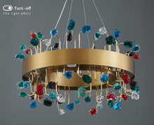 Cargar imagen en el visor de la galería, MIRODEMI® Gold Round Colorful Crystal Chandelier for Living room, Kitchen
