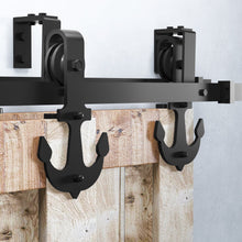 Cargar imagen en el visor de la galería, Double Track U-Shape Bypass Sliding Barn Door Hardware Kit - Anchor Design Roller
