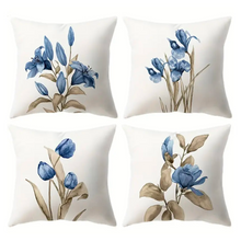 Load image into Gallery viewer, Blue Flowers Cushion Covers
