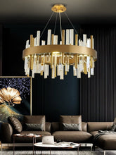 Cargar imagen en el visor de la galería, MIRODEMI® Celle Ligure | Royal Gold/Titanium Black Crystal Chandelier | S2024S
