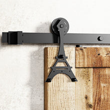 Carregar imagem no visualizador da galeria, Non-Bypass Sliding Barn Door Hardware Kit - Eiffel Design Roller

