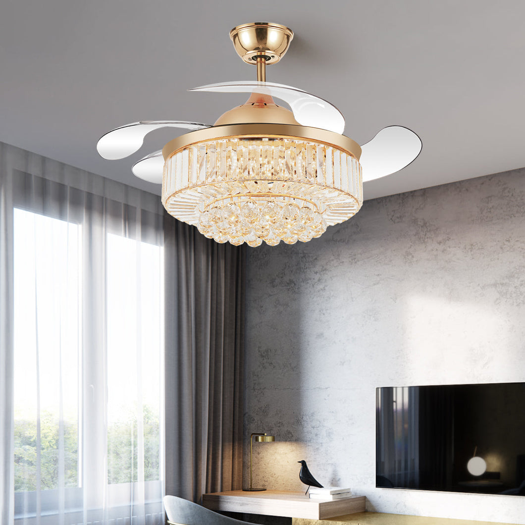 Leona by Ozarke Smart Fan Chandelier Light - Modern Lighting Fixtures