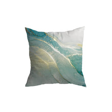 Cargar imagen en el visor de la galería, Turquoise Gold Marble Pattern Cushion Covers
