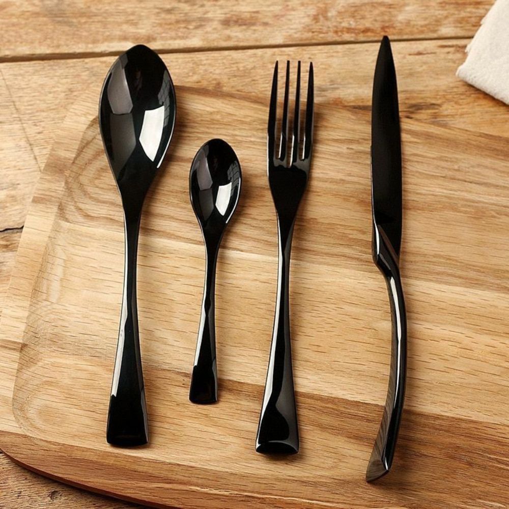 All Black Flatware Set