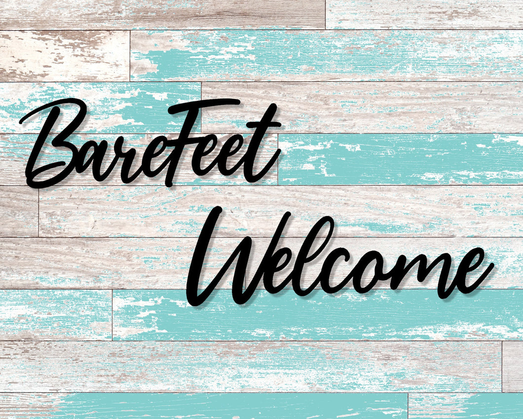 BareFeet Welcome Metal Word Sign