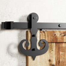 Carregar imagem no visualizador da galeria, Non-Bypass Sliding Barn Door Hardware Kit - Mustache Design Roller
