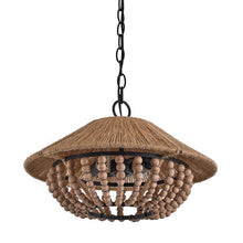 Cargar imagen en el visor de la galería, 2-Light Farmhouse Pendant Light with Wood Beads
