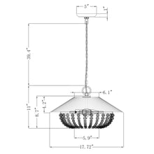 Carregar imagem no visualizador da galeria, 2-Light Farmhouse Pendant Light with Wood Beads
