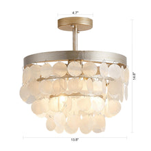 Carregar imagem no visualizador da galeria, 2-Light Shell LED Semi Flush Mount Ceiling Light
